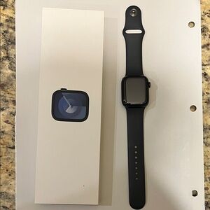 Apple Watch Series 9 [41MM] Midnight Aluminum Case with Navy Blue Band